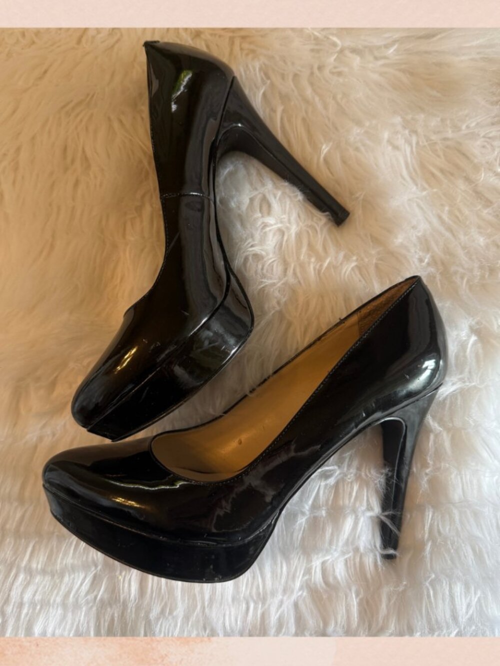 Nine West Black Patent Leather Platform Heels